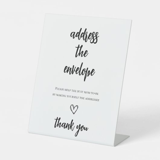 ミニマルな結婚前パーティーの封筒宛名記入サイン 台座サイン (正面)