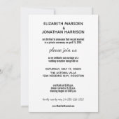 ミニマルな結婚報告と披露宴の案内 招待状 (裏面)