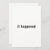 ミニマルな結婚報告と披露宴の案内 招待状 (正面/裏面)