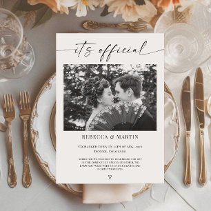 ミニマルな結婚報告カード 案内状