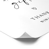 ミニマルな結婚式のカードとギフトサイン ポスター (角)