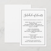 ミニマルな結婚式のスケジュールカード エンクロージャーカード (正面/裏面)