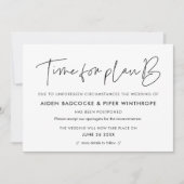 ミニマルな結婚式のステータス更新のお知らせ 招待状 (正面)