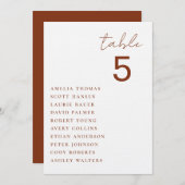 ミニマルな結婚式のテーブル席案内カード 招待状 (正面/裏面)