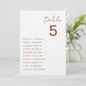 ミニマルな結婚式のテーブル席案内カード 招待状 (スタンド正面)