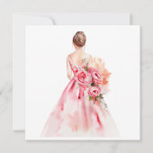 ミニマルな結婚式のブライズシャワー お礼カード 招待状 (裏面)