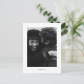 ミニマルな結婚式の写真を使った感謝のポストカード ポストカード (スタンド正面)