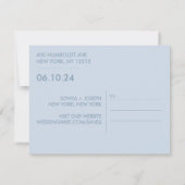 ミニマルな結婚式の写真を使ったSave the Dateカード (裏面)