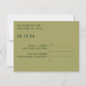 ミニマルな結婚式の写真を使ったSave the Dateカード (裏面)