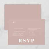 ミニマルな結婚式の出欠確認カード 招待状 (正面/裏面)
