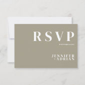 ミニマルな結婚式の出欠確認カード 招待状 (裏面)
