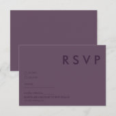 ミニマルな結婚式の出欠確認カード 招待状 (正面/裏面)