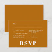 ミニマルな結婚式の出欠確認カード 招待状 (正面/裏面)