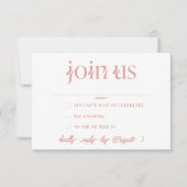 ミニマルな結婚式の出欠確認カード 招待状 (正面)