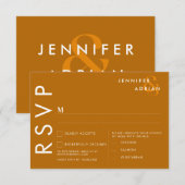 ミニマルな結婚式の出欠確認カード 招待状 (正面/裏面)