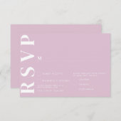 ミニマルな結婚式の出欠確認カード 招待状 (正面/裏面)