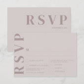 ミニマルな結婚式の出欠確認カード 招待状 (正面/裏面)