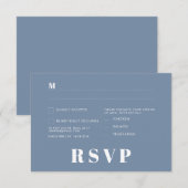 ミニマルな結婚式の出欠確認カード 招待状 (正面/裏面)