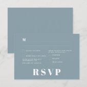 ミニマルな結婚式の出欠確認カード 招待状 (正面/裏面)