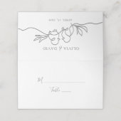 ミニマルな結婚式の席札 プレイスカード (外部開封)