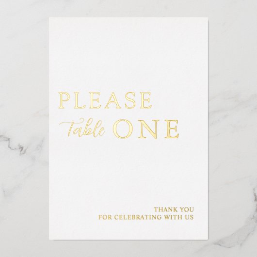 ミニマルな結婚式の引き出物フォイルのサインを一つ取って 箔シーズンカード (正面)