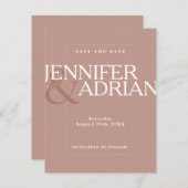 ミニマルな結婚式の招待前カード (正面/裏面)