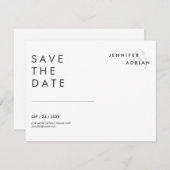 ミニマルな結婚式の招待前カード (正面/裏面)