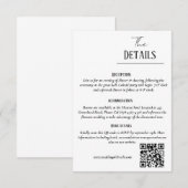 ミニマルな結婚式の招待状セット、結婚式の詳細 エンクロージャーカード (正面/裏面)