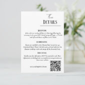 ミニマルな結婚式の招待状セット、結婚式の詳細 エンクロージャーカード (スタンド正面)