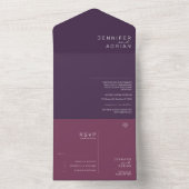 ミニマルな結婚式の招待状 オールインワン招待状 (内側)