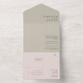 ミニマルな結婚式の招待状 オールインワン招待状 (内側)