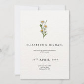 ミニマルな結婚式の招待状, モダンでエレガント 招待状 (正面)