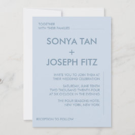 ミニマルな結婚式の招待状 招待状