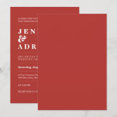 ミニマルな結婚式の招待状 招待状 (正面/裏面)