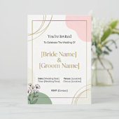 ミニマルな結婚式の招待状 招待状 (スタンド正面)