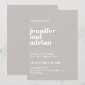 ミニマルな結婚式の招待状 招待状 (正面/裏面)