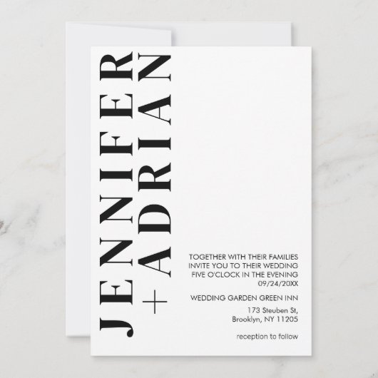 ミニマルな結婚式の招待状 招待状 (裏面)