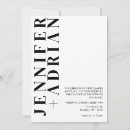 ミニマルな結婚式の招待状 招待状