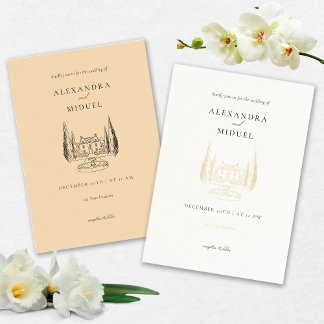 ミニマルな結婚式の招待状 招待状