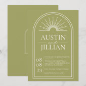 ミニマルな結婚式の招待状 招待状 (正面/裏面)