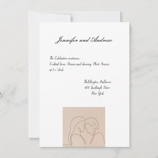 ミニマルな結婚式の招待状 案内状 (裏面)