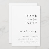 ミニマルな結婚式の招待状（Save The Date） セーブザデート (正面/裏面)