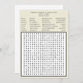 ミニマルな結婚式の案内ワードサーチ - ベージュ 招待状 (正面/裏面)