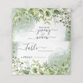ミニマルな結婚式の水彩画 葉 緑の植物 プレイスカード (外部開封)