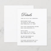 ミニマルな結婚式の詳細 予算同封カード (正面/裏面)