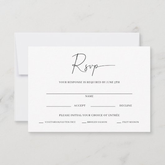 ミニマルな結婚式の返信カード サンキューカード (正面)