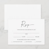 ミニマルな結婚式の返信カード サンキューカード (正面/裏面)