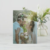 ミニマルな結婚式のSave the Date招待状テンプレート 招待状 (スタンド正面)