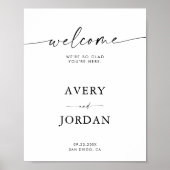 ミニマルな結婚式ウェルカムサイン | モダンウェルカム ポスター (正面)