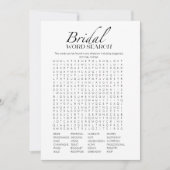 ミニマルな結婚式前パーティー ワードサーチ ゲームカード 招待状 (正面)
